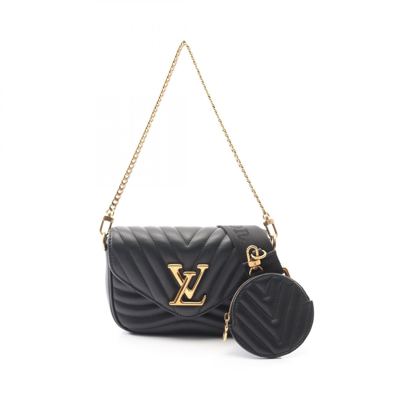 ルイ・ヴィトン LOUIS VUITTON ミュルティ ポシェット ショルダーバッグ バッグ レザー ニューウェーブ ノワール レディース ブラック系 ノワール M56461 【中古】