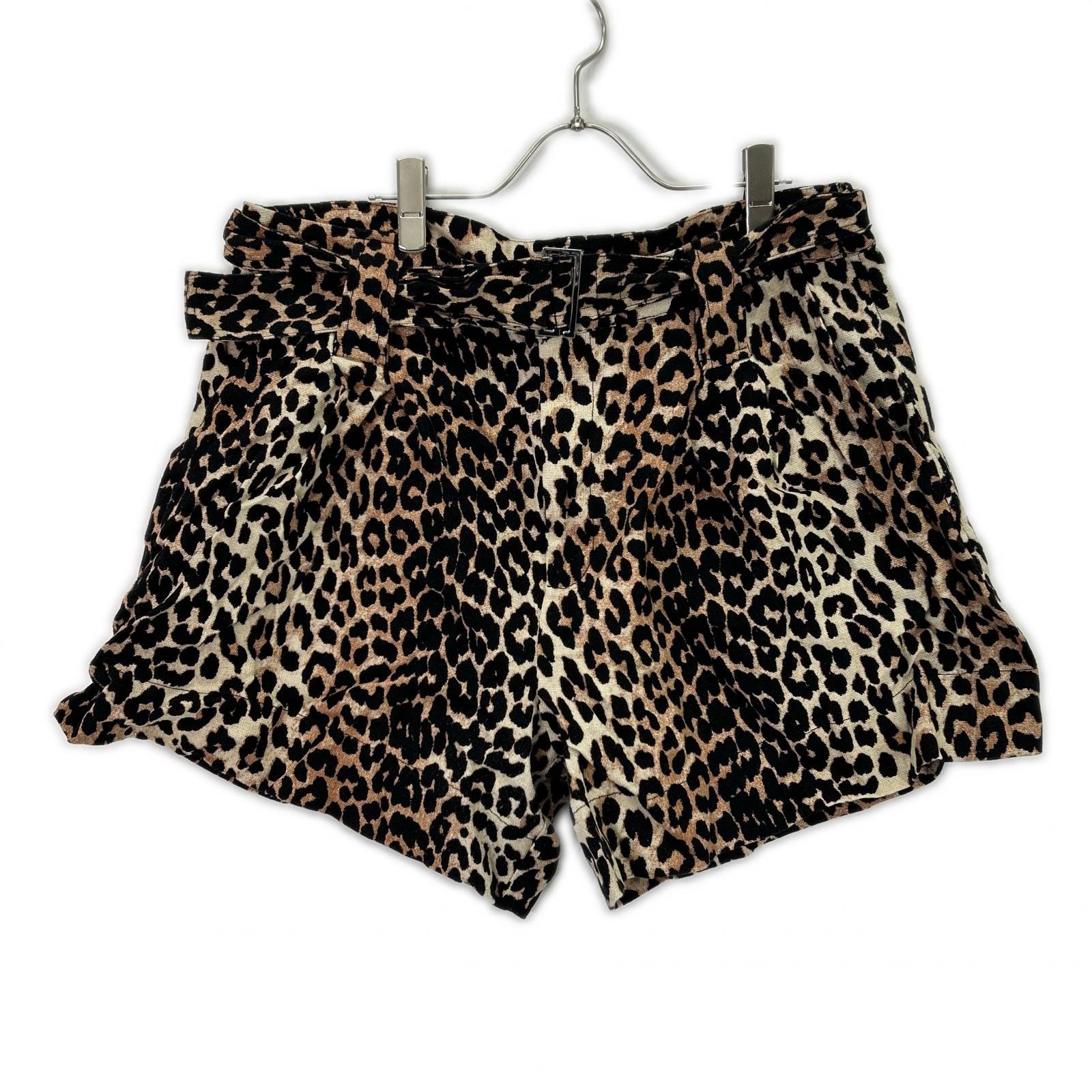 ガニー ブラック×イエロー レオパード柄 ショートパンツ 42