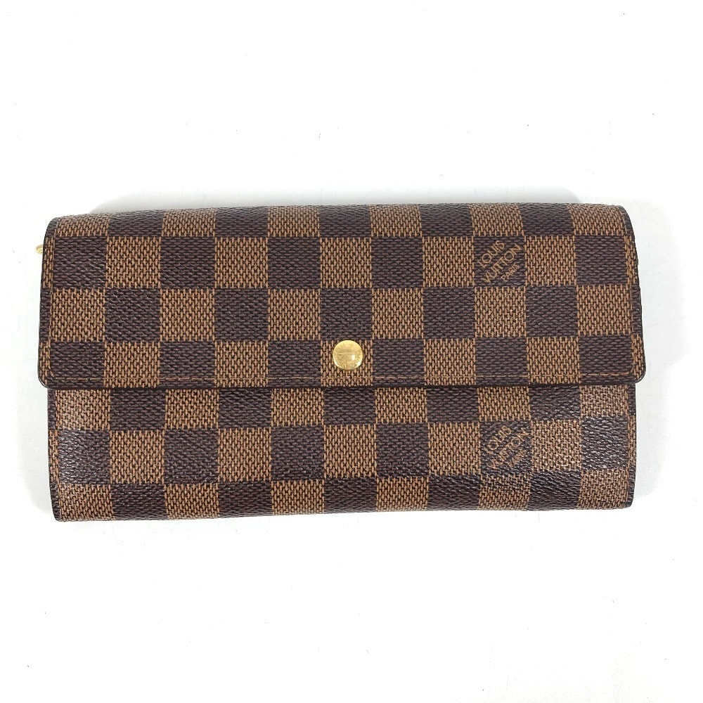 ルイヴィトン LOUIS VUITTON ポルトフォイユサラ ポルトフォイユ サラ N61734 ダミエ ロングウォレット 2つ折り 長財布 ダミエキャンバス エベヌ ブラウン
