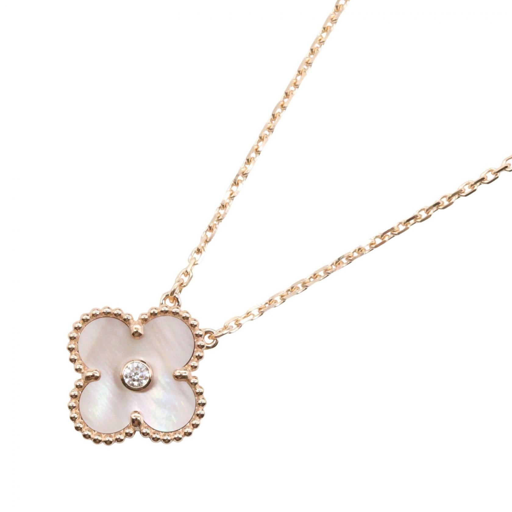 ヴァンクリーフ&アーペル Van Cleef & Arpels ヴィンテージアルハンブラ 1PD ネックレス ジュエリー K18PG(ピンクゴールド) ダイヤモンド マザーオブパール レディース ゴールド系 / クリア系 / ピンク系 VCARPMOP00