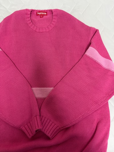 Supreme Tonal Applique Sweater "Dark Pink"