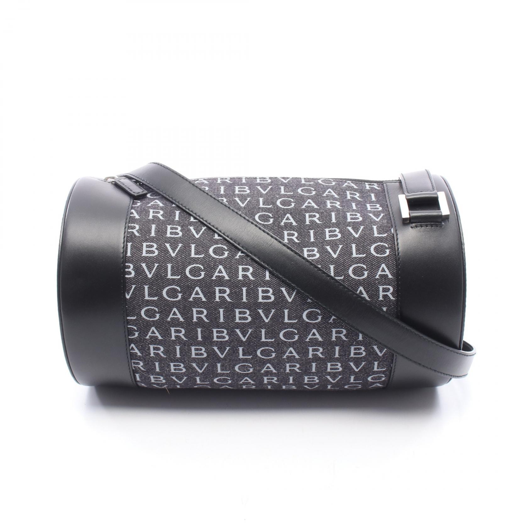 ブルガリ BVLGARI ロゴマニア ビーゼロワン ショルダーバッグ バッグ デニム レザー レディース ネイビー系 / ブラック系 【中古】