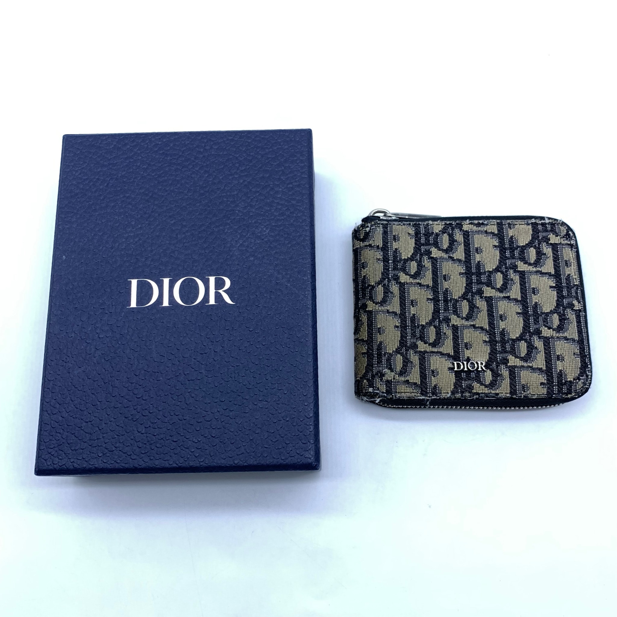 Dior Zip Wallet Dior Oblique Jacquard "Beige"