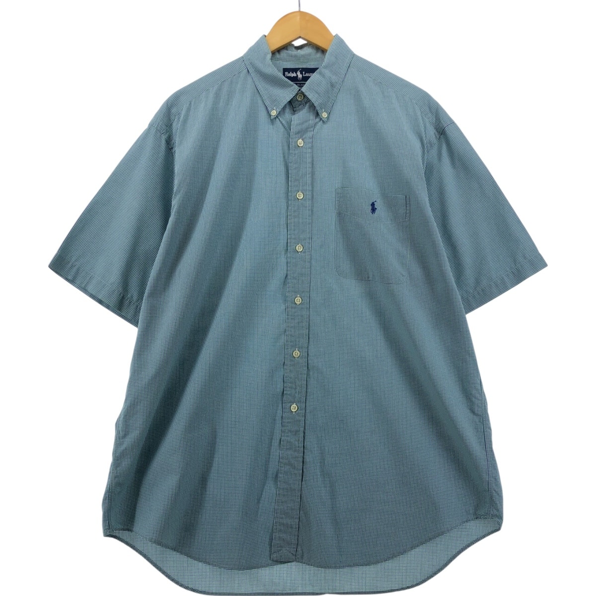 古着 ラルフローレン Ralph Lauren BLAKE 半袖 ボタンダウン チェックシャツ メンズL相当/eaa555810