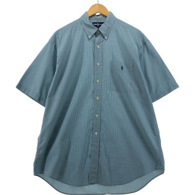 古着 ラルフローレン Ralph Lauren BLAKE 半袖 ボタンダウン チェックシャツ メンズL相当/eaa555810