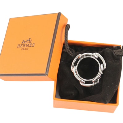 【新品】エルメス スカーフリング シェーヌダンクル シルバー パラジウムメッキ レディース プレゼント HERMES 人気 おしゃれ アクセサリー ブランド ウィンター 秋冬 エルメス