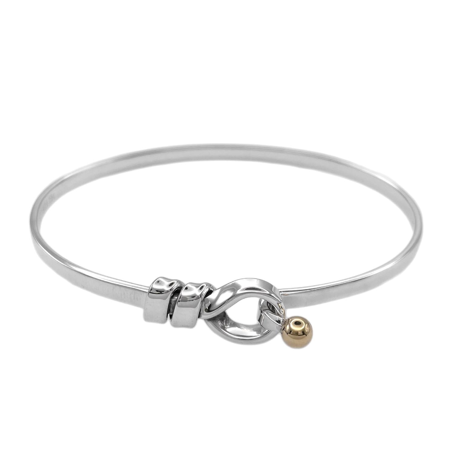 TIFFANY&Co. ティファニー フック&アイ バングル  ブレスレット
 SV925 K18YG シルバー 新品仕上済 レディース
 【中古】