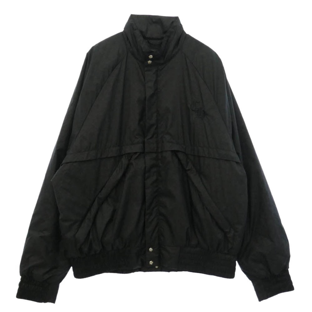 CHROME HEARTS クロムハーツ(原本無) 国内正規品 U MATCH POINT NYLN CH刺繍 ダガージップ 総柄 ナイロン 中綿ブルゾン ジャケット ブラック系 L【中古】