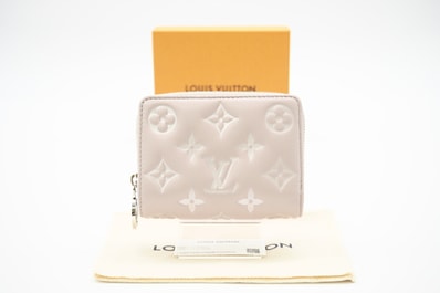 極美品 LOUIS VUITTON ルイ・ヴィトン ラムレザー ポルトフォイユ ルー ブルーム M14154 二つ折り財布 ピンク系グレー カーフレザー レディース