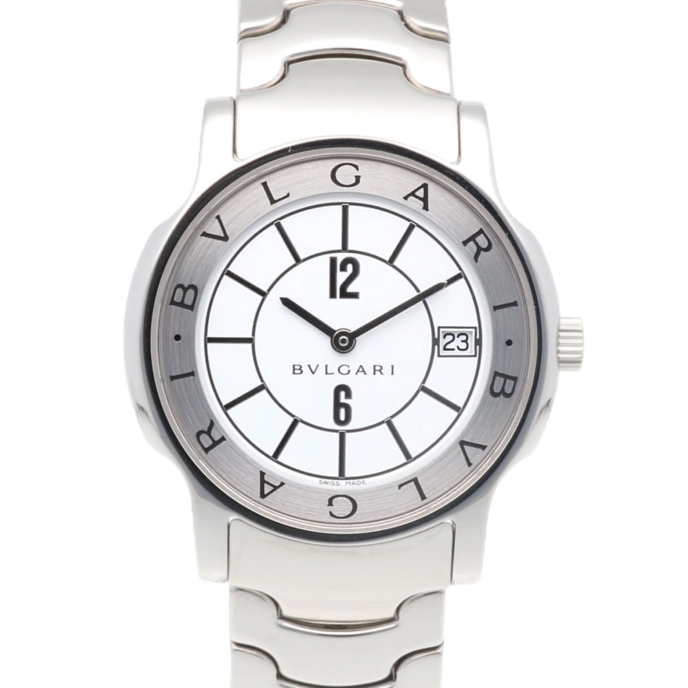 ブルガリ ソロテンポ 腕時計 時計 ステンレススチール ST35S クオーツ メンズ 1年保証 BVLGARI  中古