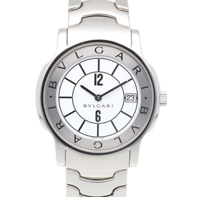 ブルガリ ソロテンポ 腕時計 時計 ステンレススチール ST35S クオーツ メンズ 1年保証 BVLGARI 中古