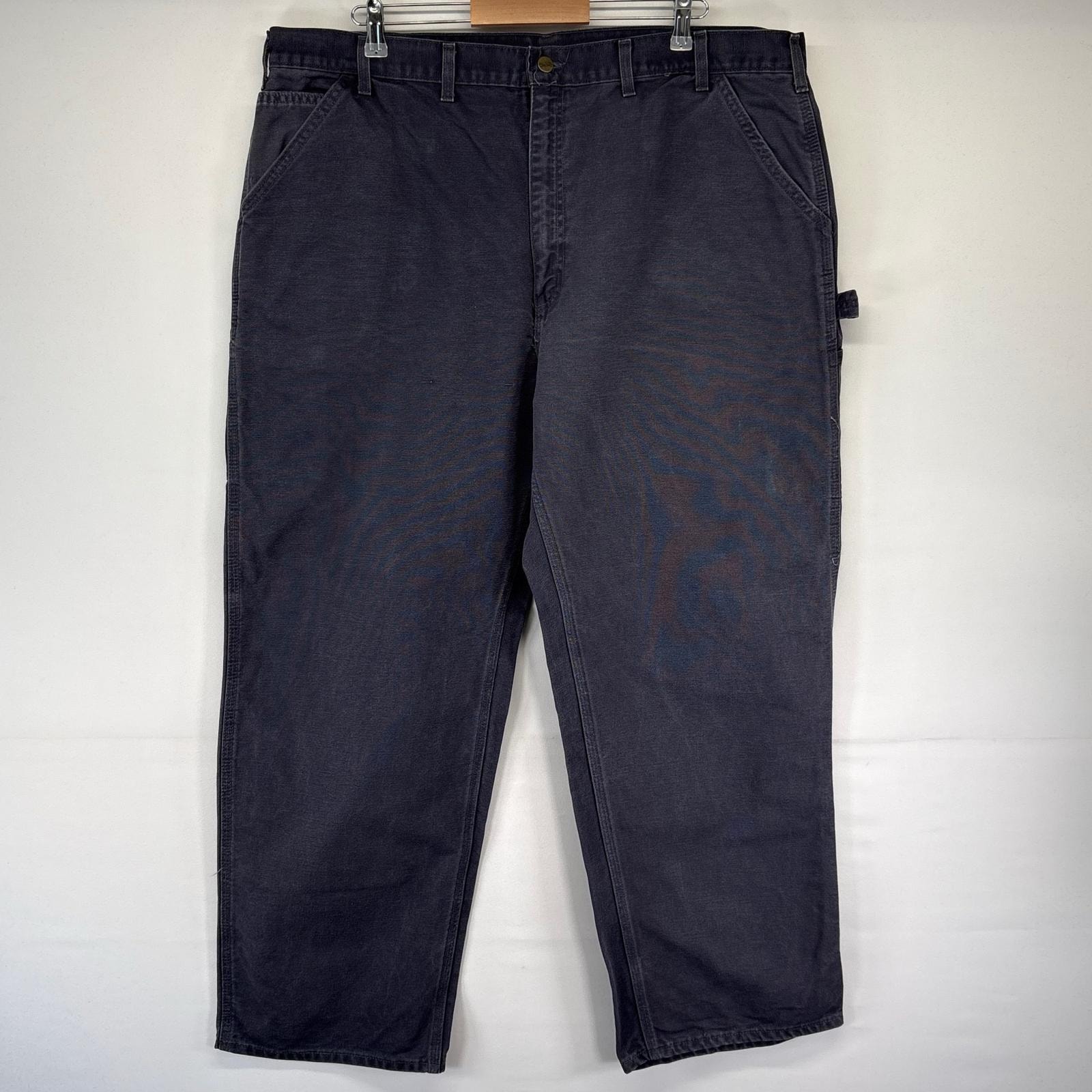 古着 カーハート Carhartt USA製 ダック パンツ ペインター 大きいサイズ ワンポロゴ ハンマーループ ワーク 44x30  グレー系 メンズ