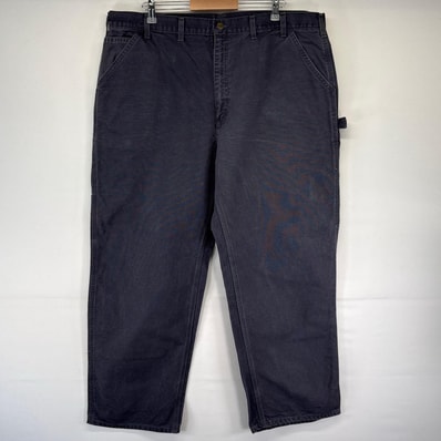 古着 カーハート Carhartt USA製 ダック パンツ ペインター 大きいサイズ ワンポロゴ ハンマーループ ワーク 44x30 グレー系 メンズ