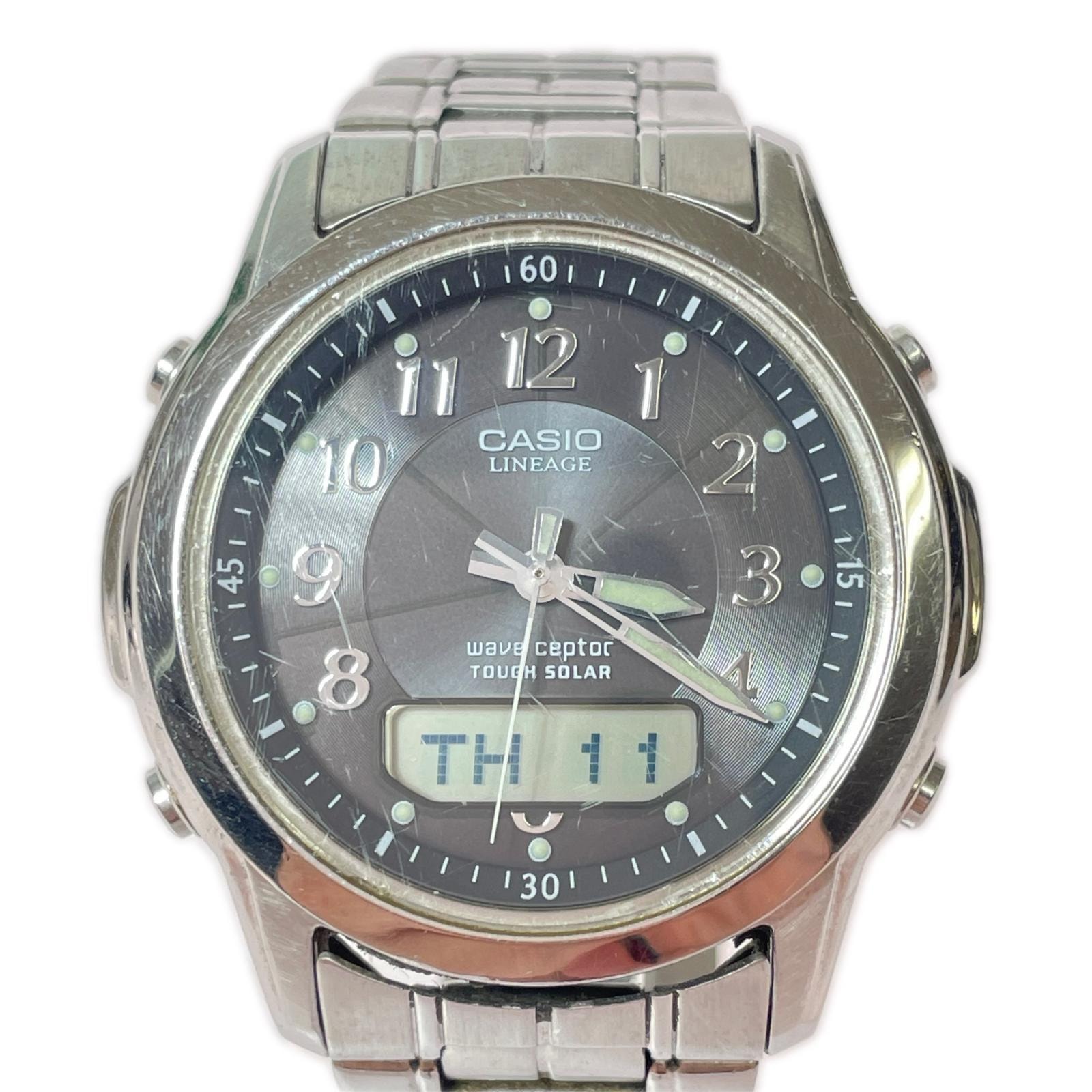 CASIO カシオ LINEAGE リニエージ 電波ソーラー メンズ 腕時計 本体のみ 傷有 LCW-100
