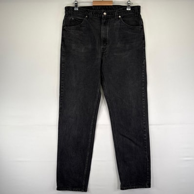 古着 90's/90年代 リーバイス Levi's デニム パンツ 505 ストレート オレンジタブ ジーパン フェード w38 L34 ブラック系 メンズ