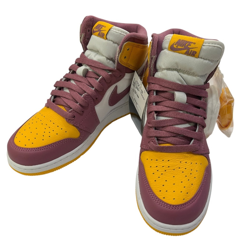 ナイキ NIKE エア ジョーダン 1 レトロ HIGH OG GS 575441-706 靴 シューズ ハイカット スニーカー 化学繊維/合成皮革 イエロー 未使用