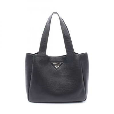 プラダ PRADA ミディアム トートバッグ バッグ レザー レディース ブラック系 1BG338 【中古】