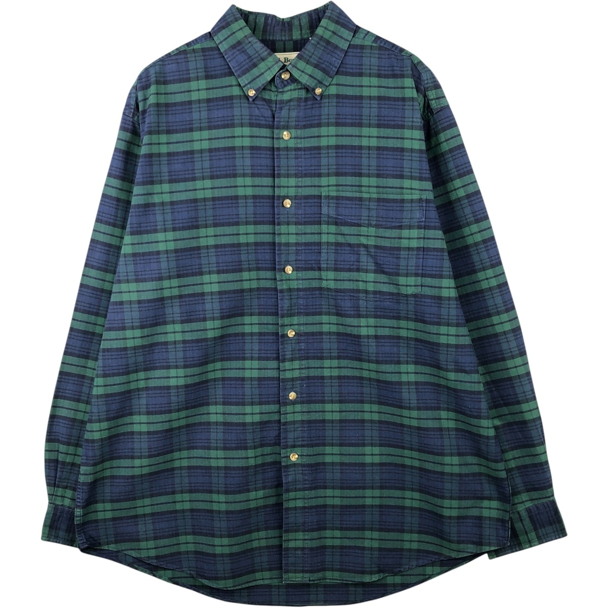 古着 80~90年代 エルエルビーン L.L.Bean ブラックウォッチチェック 長袖 ボタンダウンチェックシャツ メンズL相当 ヴィンテージ/eaa589155