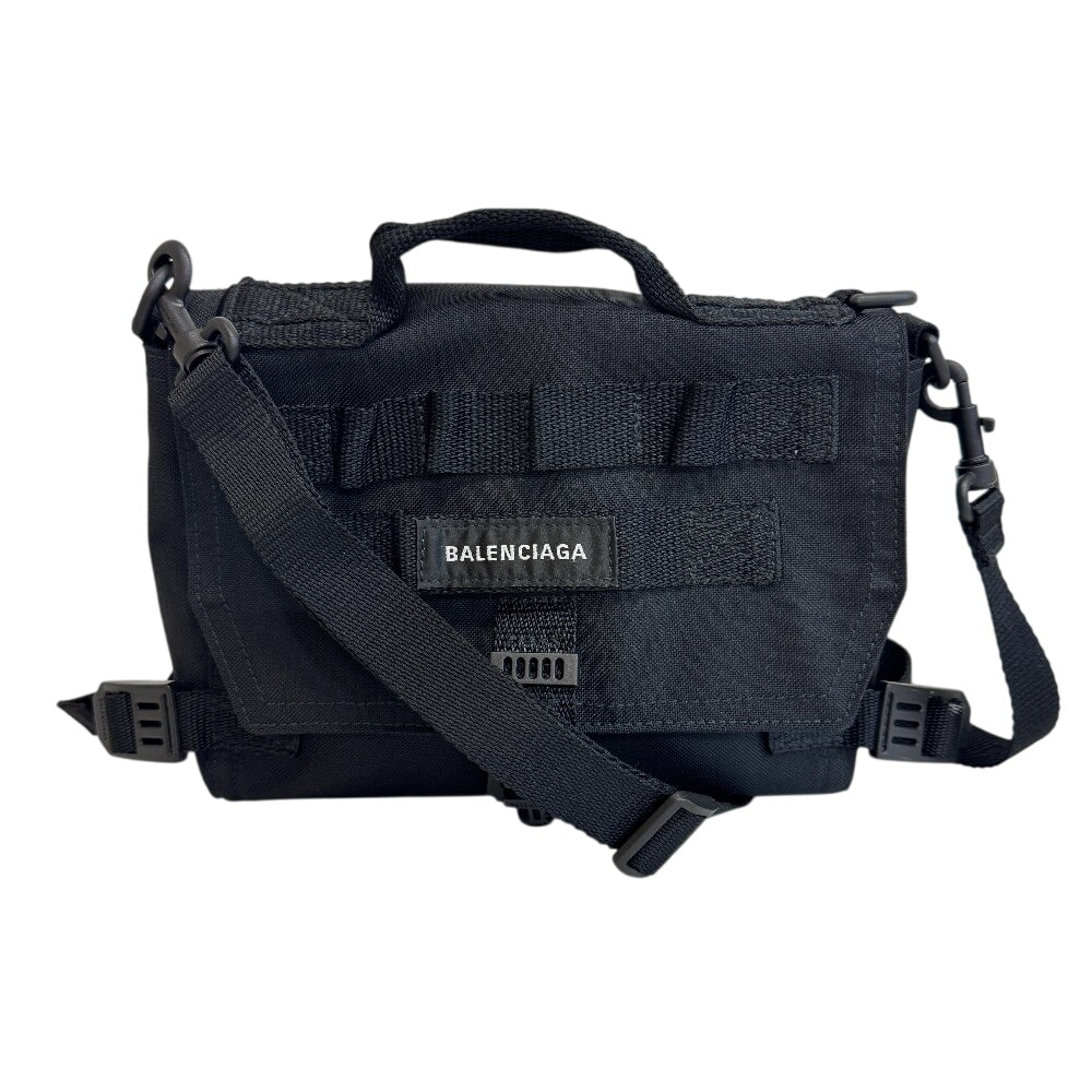 バレンシアガ BALENCIAGA ショルダーバッグ アーミー スモール メッセンジャーバッグ 斜め掛け ロゴ 656106 ブラック