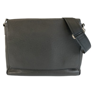 美品 LOUIS VUITTON ルイヴィトン タイガ ロマンMM グレー シルバー金具 レザー ショルダーバッグ メッセンジャーバッグ 604173 【中古】