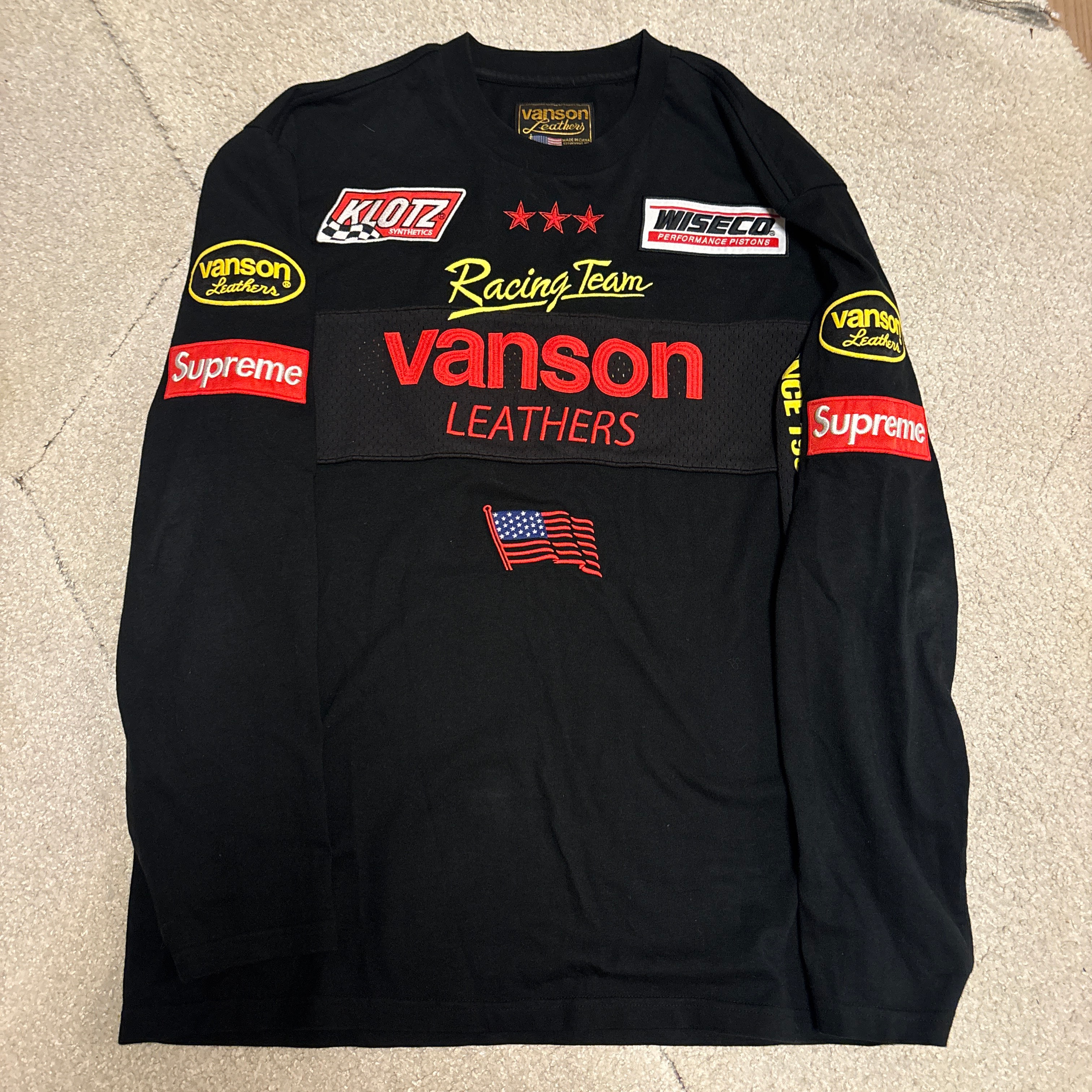 Supreme x Vanson Leathers L/S Top "Black"