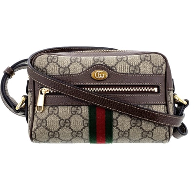 GUCCI グッチ オフィディア GGスプリーム ミニバッグ ショルダーバッグ 517350 レザー ベージュ レディース【中古】