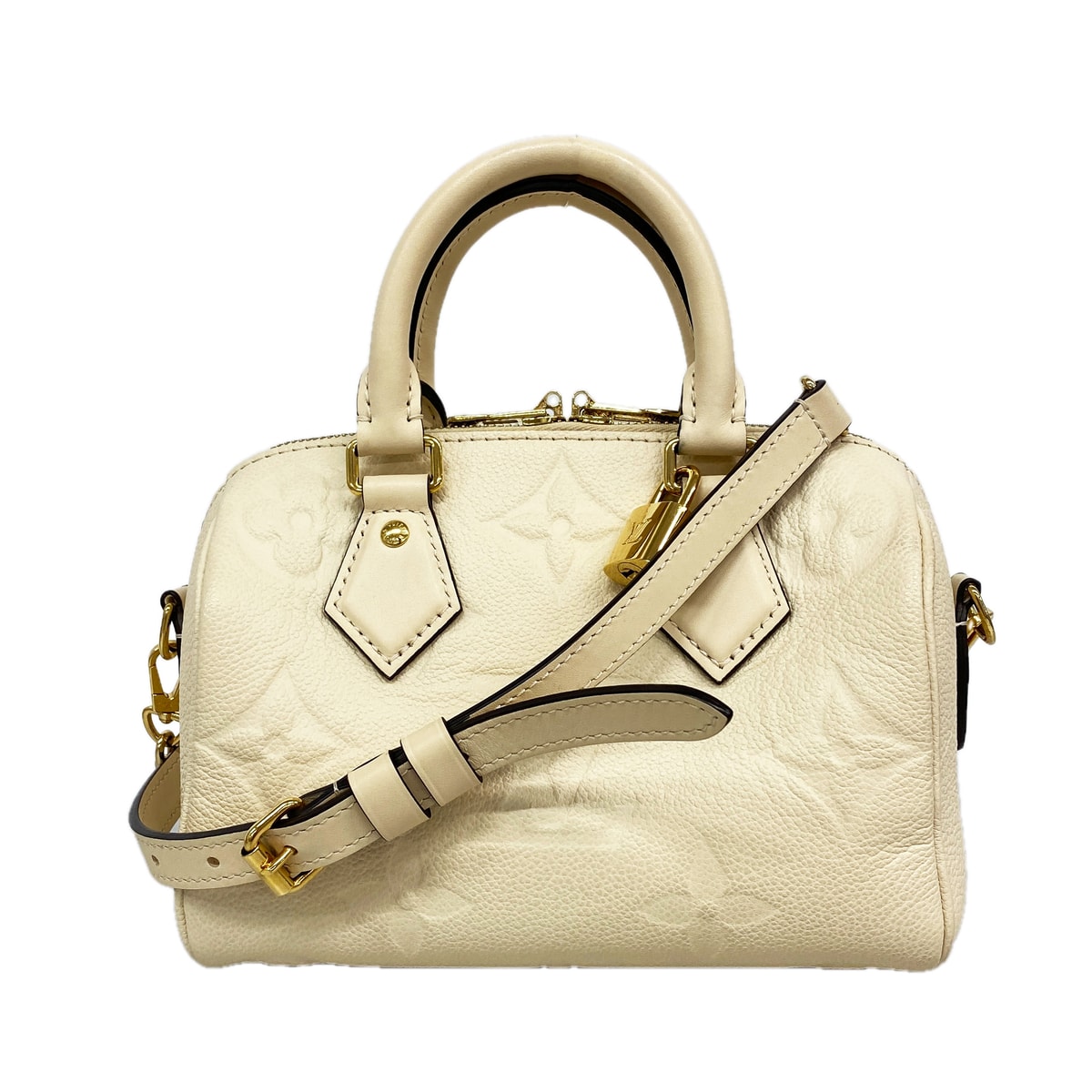 【6kd4189-e】ルイヴィトン ハンドバッグ モノグラム・アンプラント スピーディバンドリエール20 M58954 クレーム 2wayバッグ【中古】レディース