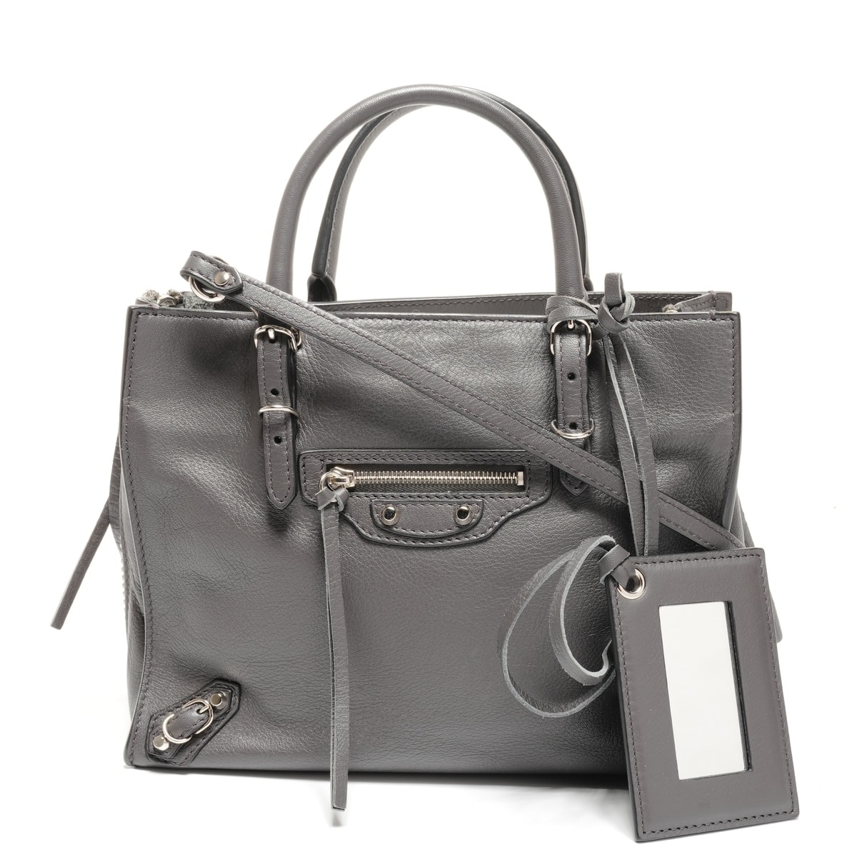 バレンシアガ BALENCIAGA レザー ペーパーミニ 2way ハンドバッグ【中古】