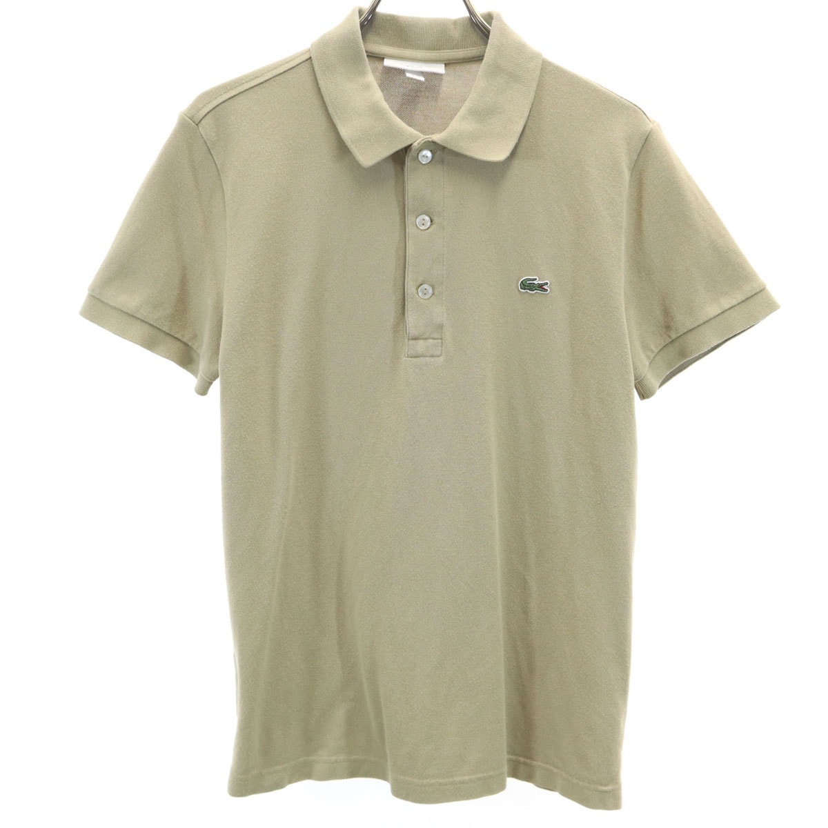 LACOSTE ラコステ 日本製 半袖 ポロシャツ 2 アッシュベージュ 鹿の子