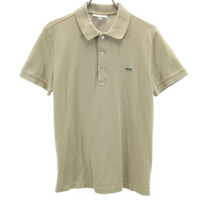 LACOSTE ラコステ 日本製 半袖 ポロシャツ 2 アッシュベージュ 鹿の子