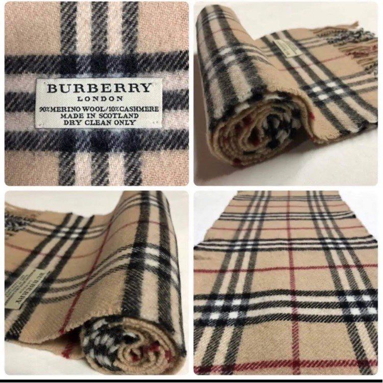 バーバリー Barberry カシミア マフラー/ Vintage フェンディ