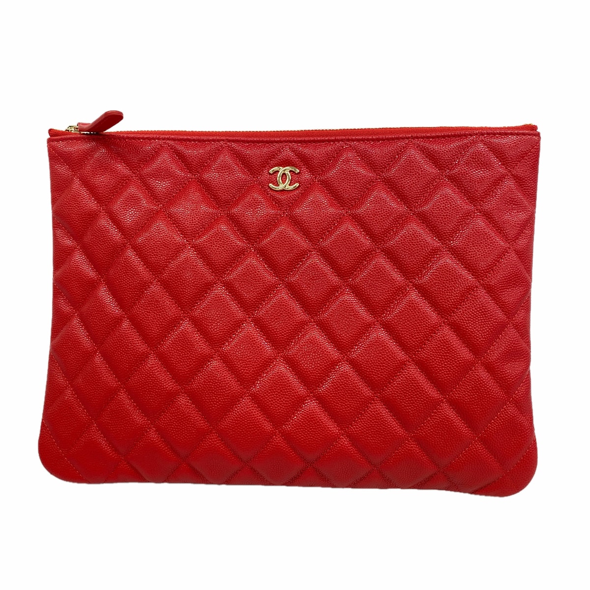 【6hc2783-k】シャネル クラッチバッグ マトラッセ キャビアスキン レッド ゴールド金具【中古】メンズ レディース ユニセックス