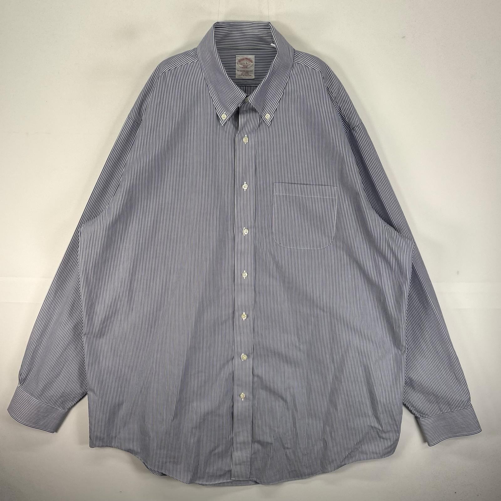 古着 ブルックスブラザーズ Brooks Brothers 長袖シャツ ボタンダウン 胸ポケット XL  ブルー系 ストライプ メンズ