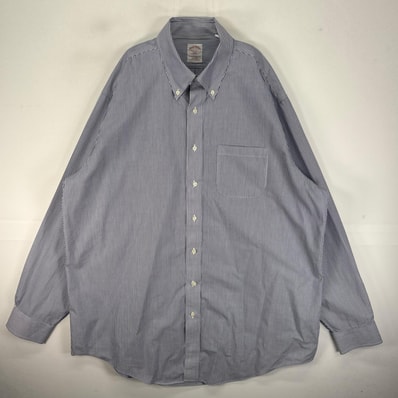 古着 ブルックスブラザーズ Brooks Brothers 長袖シャツ ボタンダウン 胸ポケット XL ブルー系 ストライプ メンズ