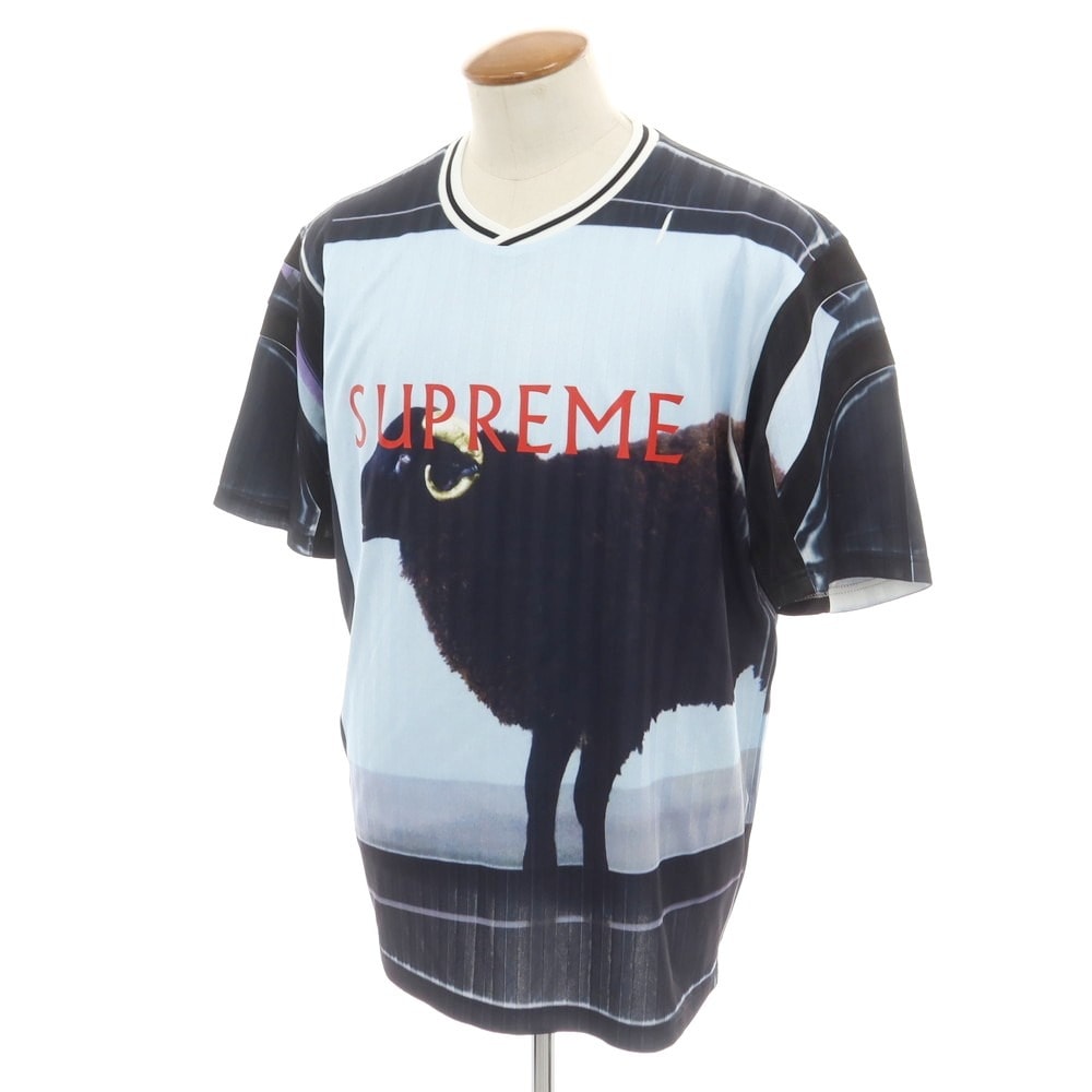 【中古】シュプリーム Supreme 2025年春夏 Damien Hirst Soccer Jersey ポリエステル 半袖Tシャツ ブラック【サイズM】【メンズ】