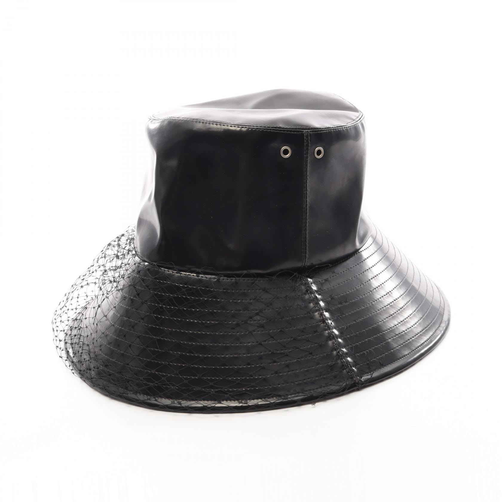 ディオール Dior チュールベール バケット ハット 帽子 コットン ポリウレタン レディース ブラック系 【中古】