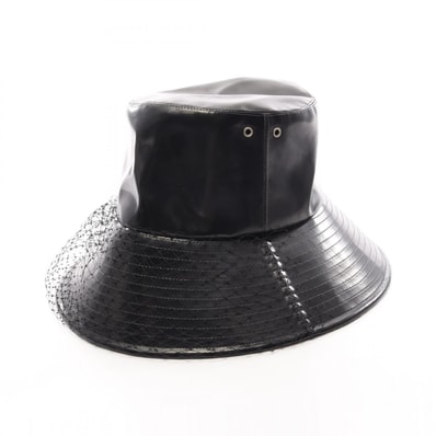 ディオール Dior チュールベール バケット ハット 帽子 コットン ポリウレタン レディース ブラック系 【中古】