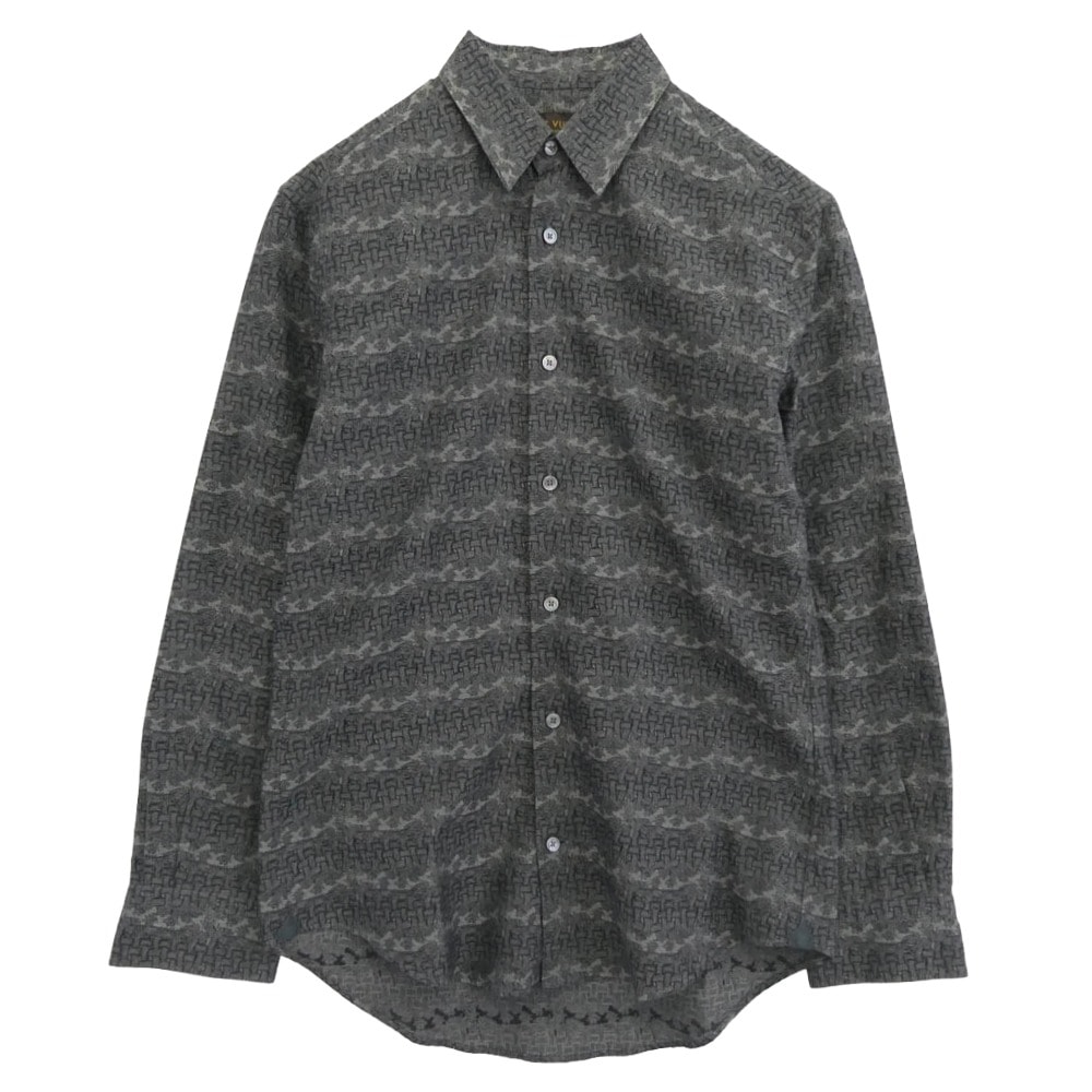 LOUIS VUITTON ルイ・ヴィトン 長袖シャツ 15AW H8S01WBH4 クリストファーネメス ロープ柄 長袖 シャツ グレー系 XS【中古】