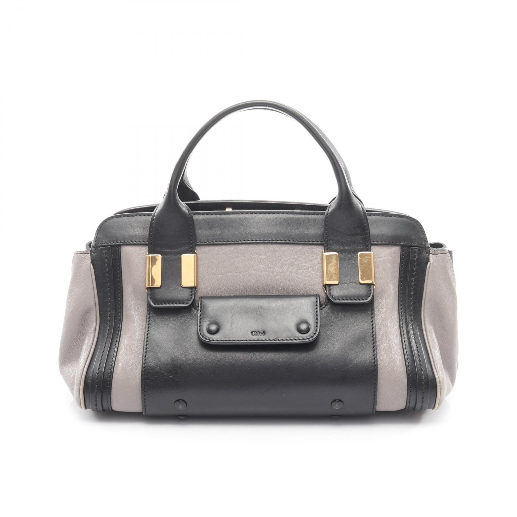 クロエ Chloe ALICE アリス ハンドバッグ バッグ レザー レディース グレー系 / ブラック系 【中古】