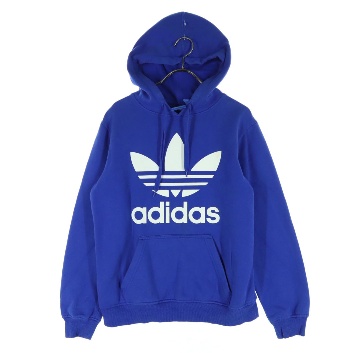adidas アディダス トレフォイルロゴ 長袖 パーカー XS ブルー