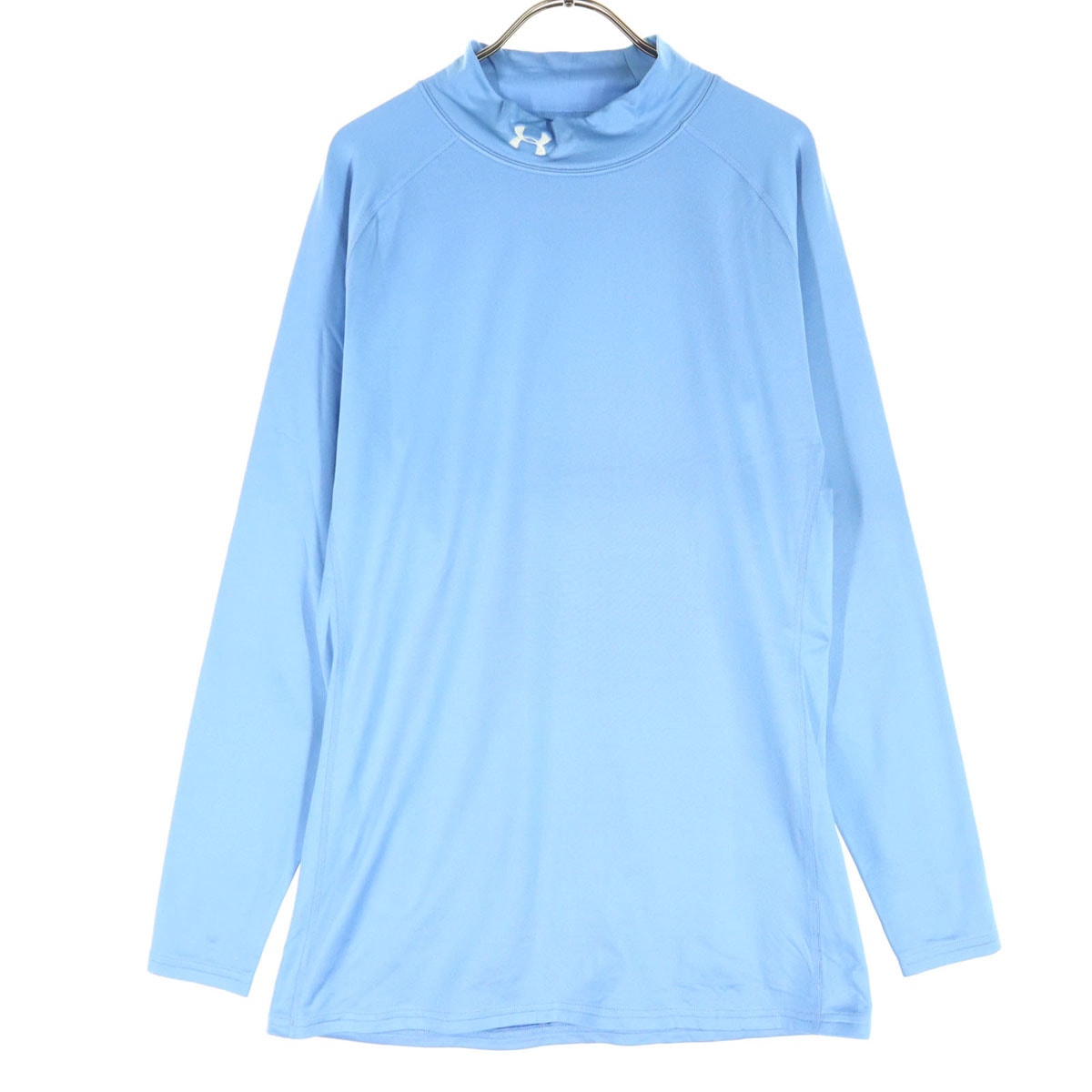 美品 UNDER ARMOUR アンダーアーマー ワンポイントロゴ 長袖 Tシャツ 3XL ライトブルー ロンT スポーツウェア