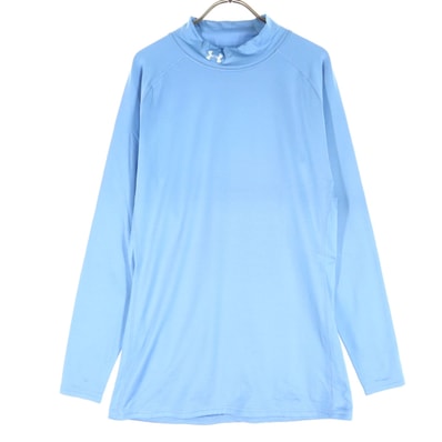 美品 UNDER ARMOUR アンダーアーマー ワンポイントロゴ 長袖 Tシャツ 3XL ライトブルー ロンT スポーツウェア