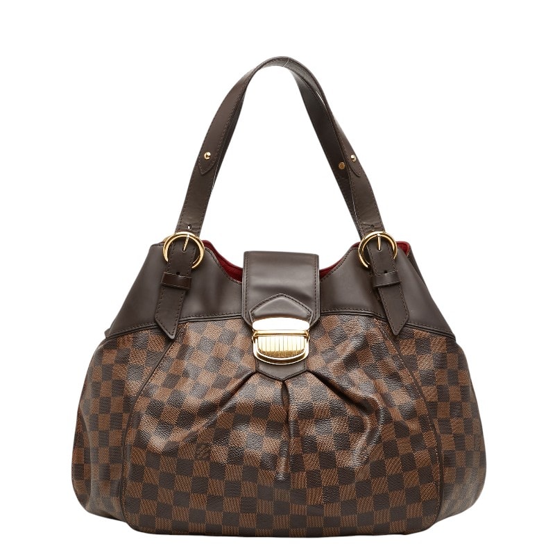 ルイ ヴィトン ダミエ システィナGM ハンドバッグ トートバッグ N41540 ブラウン PVC レザー レディース LOUIS VUITTON 【中古】