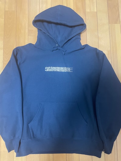 Supreme x Swarovski Motion Logo Hooded Sweatshirt "Navy"