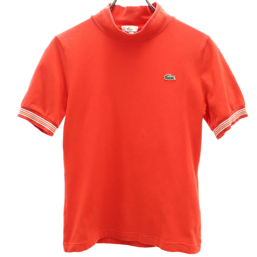 LACOSTE SPORT ラコステスポーツ 日本製 半袖 ハイネック カットソー 40 朱色