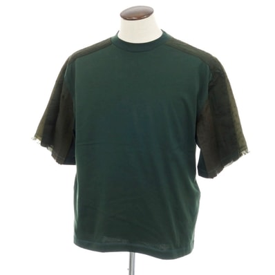 【中古】【未使用】トーガ TOGA VIRILIS コットン×キュプラ クルーネック 半袖Tシャツ グリーン【サイズ46】【メンズ】