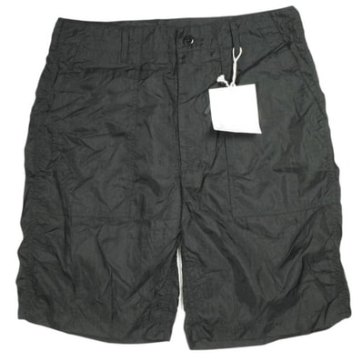 新品 Engineered Garments エンジニアードガーメンツ アメリカ製 Fatigue Short - Nylon Micro Ripstop ファティーグショーツ ナイロンマイクロリップストップ S Black ショートパンツ ボトムス