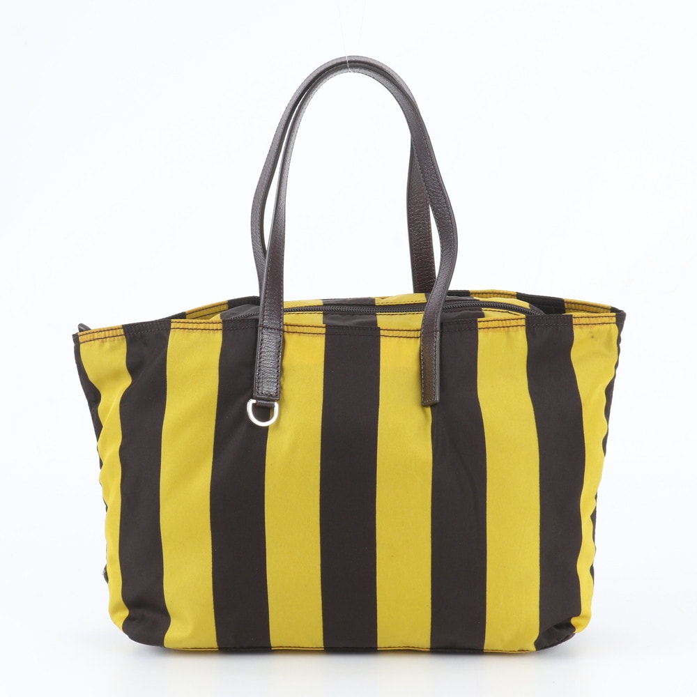 ■美品 プラダ テスート ナイロンストライプ トライアングルロゴ