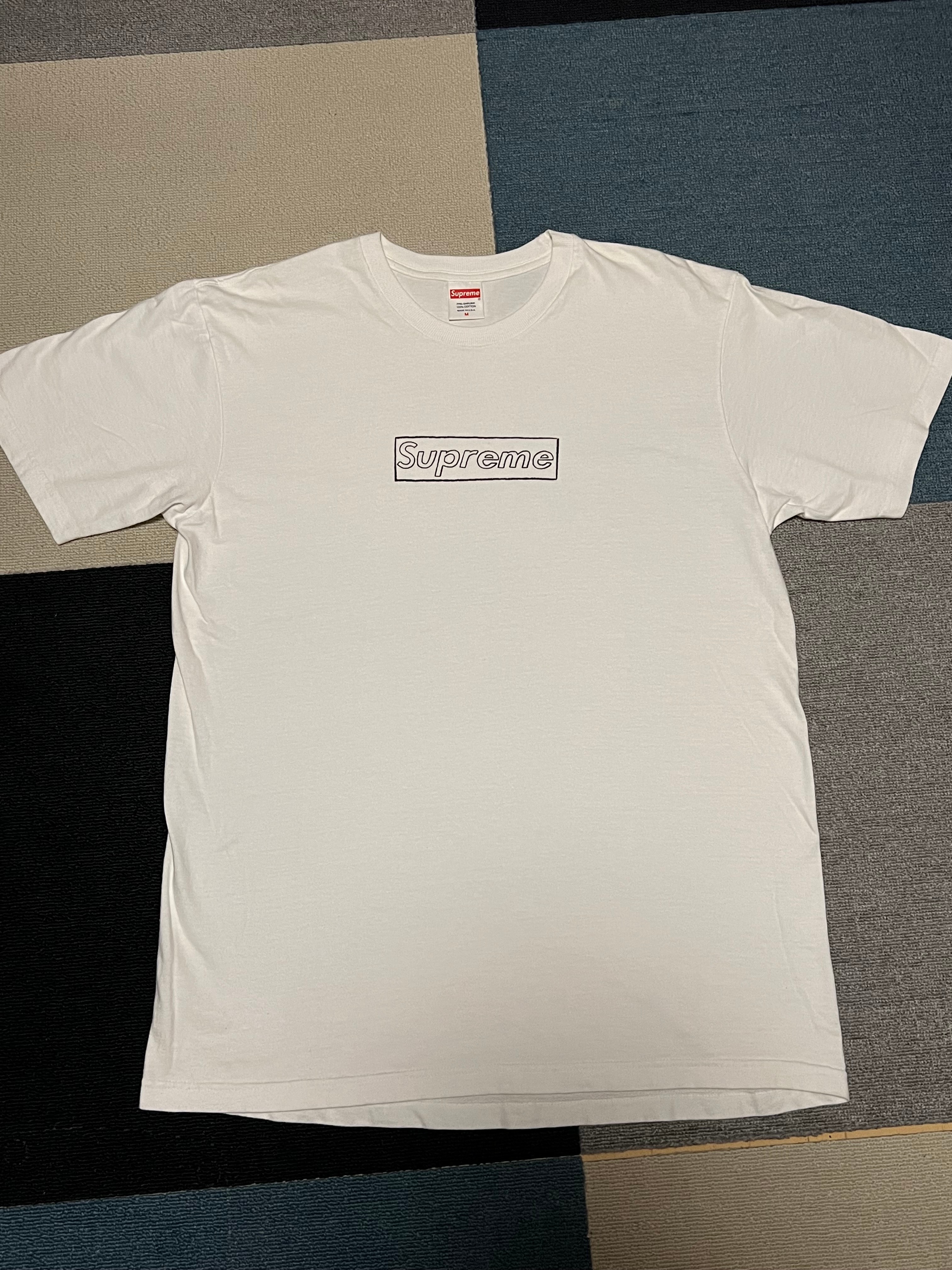 Supreme KAWS Chalk Logo Tee "White"