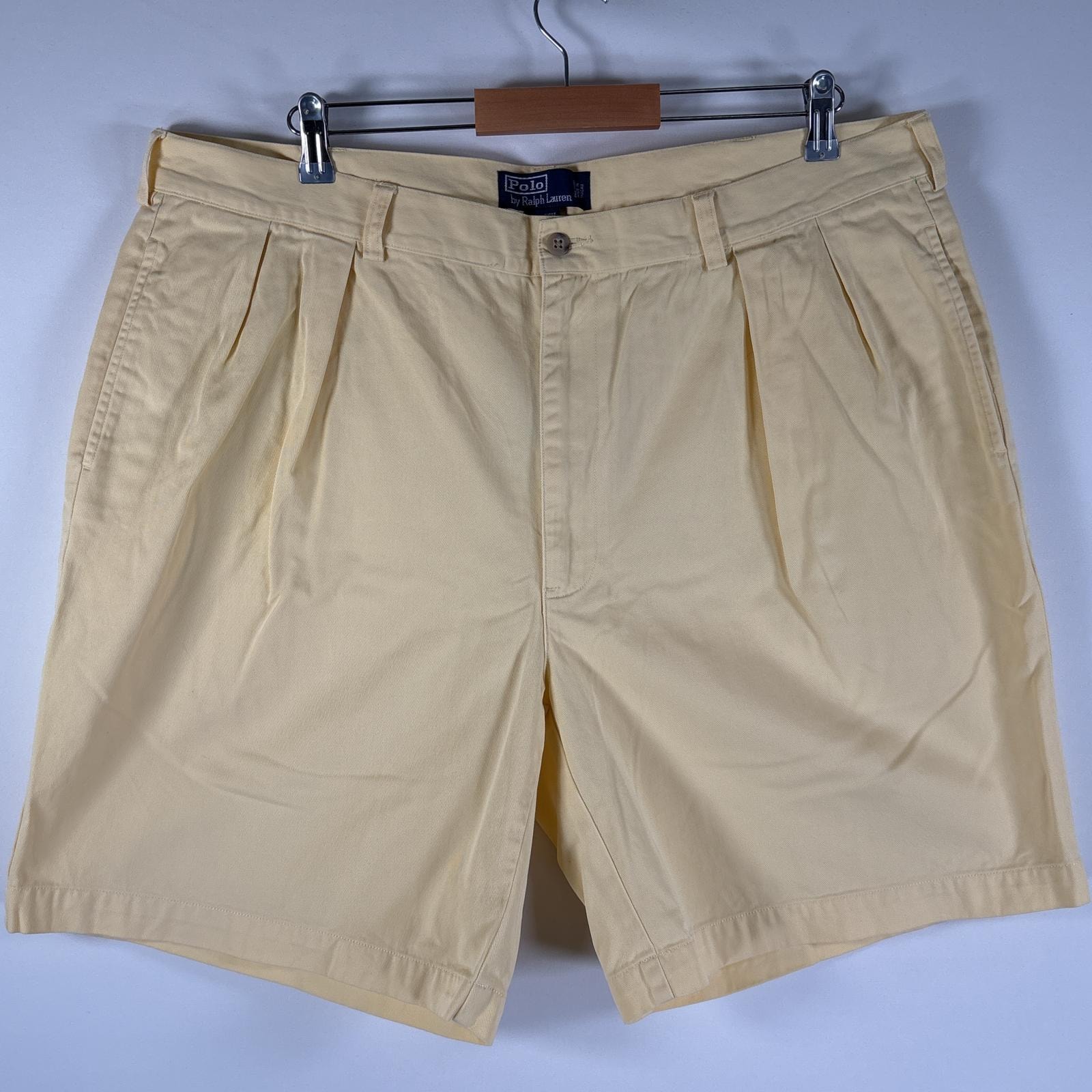 古着 90's/90年代 ポロバイラルフローレン Polo by Ralph Lauren ショートパンツ チノパン ポロチノ 大きいサイズ w42  イエロー系 メンズ